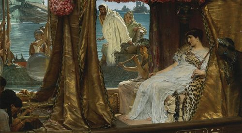 Spotkanie Antoniusza i Kleopatry według Lawrences Alma-Tademy (1884)